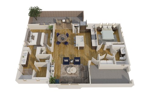2 Bedrooms, 2 Bathrooms floorplan at Pillar at Fountain Hills